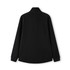 A black polar fleece half zip top with long sleeves and a collar, featuring a logo on the back.
