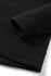 A black polar fleece half zip top with a close-up of the sleeve and hem details. Features a logo.