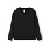 A black kids' v-neck fleece jumper with a relaxed fit and long sleeves. It features a ribbed hem and cuffs.