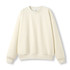 An off-white adult oversized crew neck fleece jumper with long sleeves and a relaxed fit.