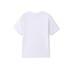A plain white kids' organic t-shirt with short sleeves and a crew neck, featuring no visible branding.