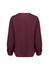 A long-sleeve blouse in a deep burgundy colour, featuring a simple back design with gathered sleeves.