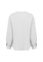 A light grey women's long sleeve blouse with button details on the sleeves and a simple back design.