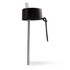 A drink bottle lid with a straw attachment, featuring a sleek black design and a secure closure.