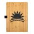 A Bamboo A4 clipboard in natural wood colour with a logo printed in black. It features a metal clip at the side.