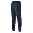 A pair of navy fleece joggers with a relaxed fit, featuring side pockets and a waistband.