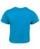 A bright blue infant tee with short sleeves, featuring a plain back and a simple design.