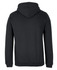 A black hoodie featuring a hood and long sleeves. The back view shows a plain design without any visible logos.