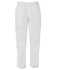 White elasticated pants featuring a simple design and an elastic waistband, suitable for casual wear.