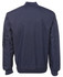 A navy jacket with a ribbed collar and cuffs, featuring a side arm pocket and a smooth fabric finish.