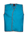 A turquoise tricot vest with grey trim, featuring a logo on the neckline, ideal for sports uniforms.
