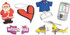 A collection of colourful 2D custom USB flash drives, including a Santa, heart, football kit, and other themed designs.