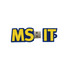 A blue and yellow 2D custom USB flash drive with the letters "MS" and "IT" prominently displayed, featuring a branding logo.