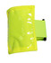 A yellow plastic pocket sleeve band with a transparent front and adjustable strap.