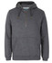 A grey 1/2 zip hoodie featuring a front pocket and a logo. Suitable for casual wear.
