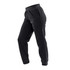 A pair of black fleece jogger pants featuring a relaxed fit and side pockets, with an elasticated waistband.