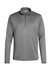 A men's long-sleeve pullover in grey with a quarter zip, featuring a collar and soft fabric.