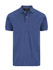 A men's polo shirt in navy blue with a collar and three-button placket, featuring a brand logo.