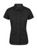 Black short sleeve button-up shirt featuring a fitted design and a collar, with a logo on the label.