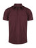 A men's short sleeve button-up shirt in burgundy with a logo, featuring two front pockets and rolled sleeves.