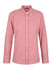 A red and white checked long sleeve button-up shirt with a collar and fitted design. It features a logo.