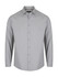 A light grey men's long sleeve button-up shirt featuring a collar and a branded label.