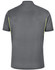 A grey men's polo shirt with contrast detailing, featuring a collar and short sleeves. It has a logo on the side.