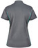 A grey ladies' polo shirt with contrasting teal side accents and a collar. It features a logo on the design.