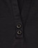A black short-sleeve polo shirt featuring a placket with two buttons and a logo.