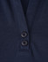 A navy polo shirt featuring a collared neckline and two buttons. It has a logo on it.