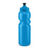 A drink bottle in a vibrant blue color with a squeeze design and a flip-top spout.