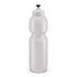 A drink bottle featuring a sleek white design and a black cap for easy dispensing.