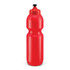 A drink bottle in bright red color with a wide body and a secure flip-top cap.