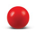 A red stress ball with a smooth, glossy finish.