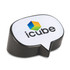A stress relief product shaped like a speech bubble featuring the logo "icube." It's designed for fun and relaxation.