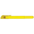 A yellow wax highlighter with a clear cap and a broad tip, designed for highlighting text.
