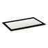 A rectangular counter mat with a black border and a smooth, blank surface.