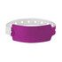 A purple plastic event wristband with a white section and circular cut-outs, designed for use at events.