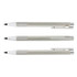 A set of three Lamy Logo pencils in brushed steel, featuring a sleek design and silver accents.