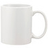A white ceramic coffee mug with a smooth finish and a comfortable handle, presented in a folded box.