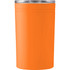 An orange Sherpa vacuum tumbler, 325ml capacity, featuring a silver lid and a simple design with a logo.