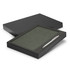 A green notebook and silver pen presented in a black gift box, perfect for office use.