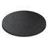 A round black slate cheese board with a smooth surface, featuring a subtle textured finish.
