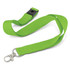 A bright green glow-in-the-dark lanyard with a metal clip and adjustable attachment.