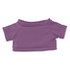 A purple plush toy outfit with short sleeves and a crew neck design, suitable for assorted plush toys.
