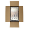 White steel tri-vend feminine hygiene dispenser for arenas
