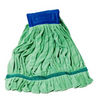 Lint-free green mop head for hard floor surfaces