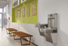 ADA compliant dual height water cooler system