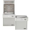 Stainless steel bi-level hydration station with dual ADA coolers