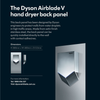 Commercial restroom splash guard for hand dryers